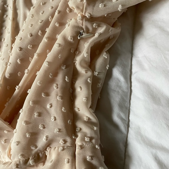 Lulus Next To You Cream Swiss Dot Ruffle Midi Dress Medium - Picture 13 of 15